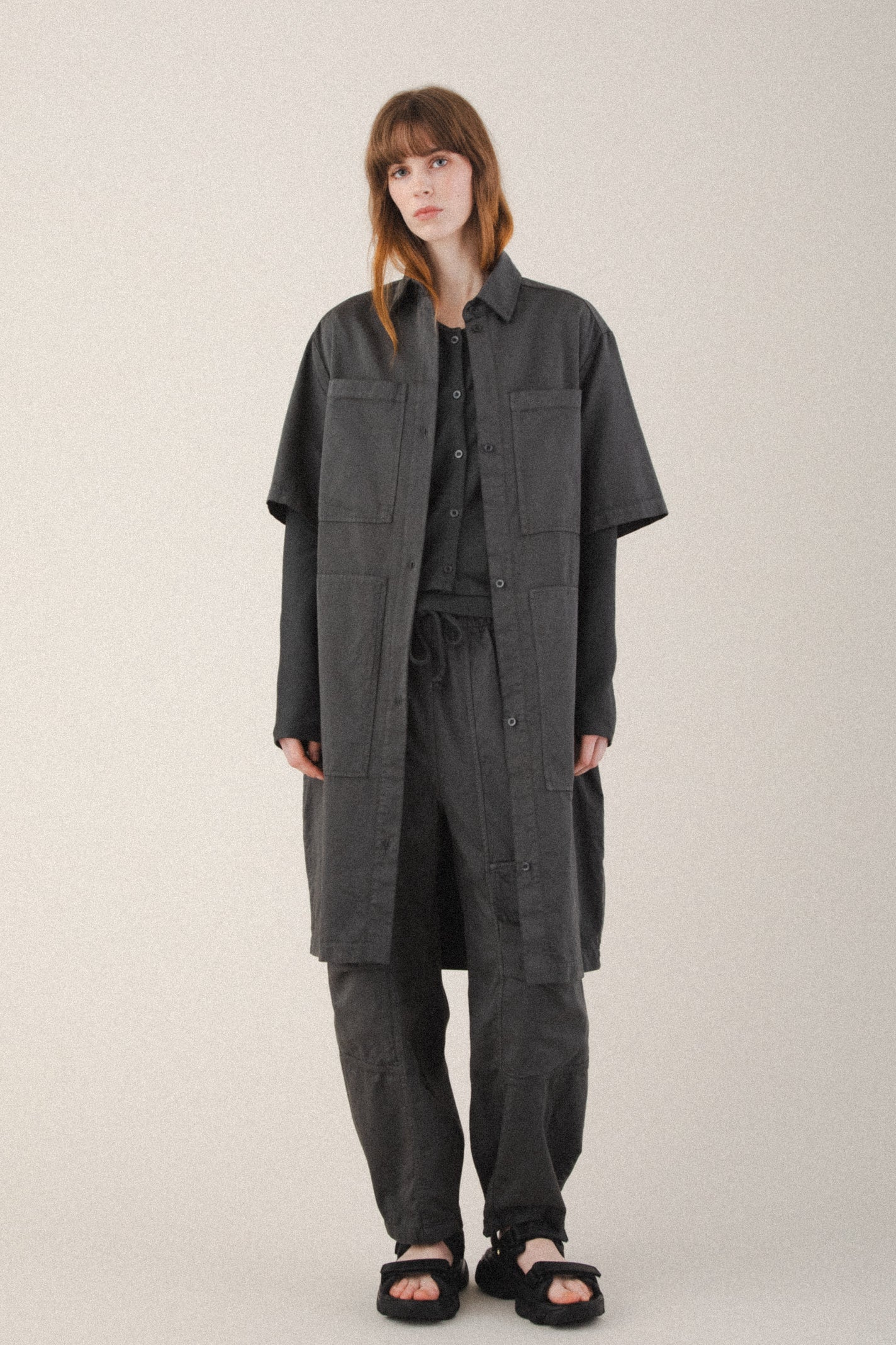 prairie underground denim day dress Prairie Underground Canvas Overall Dress in Black | Show Pony