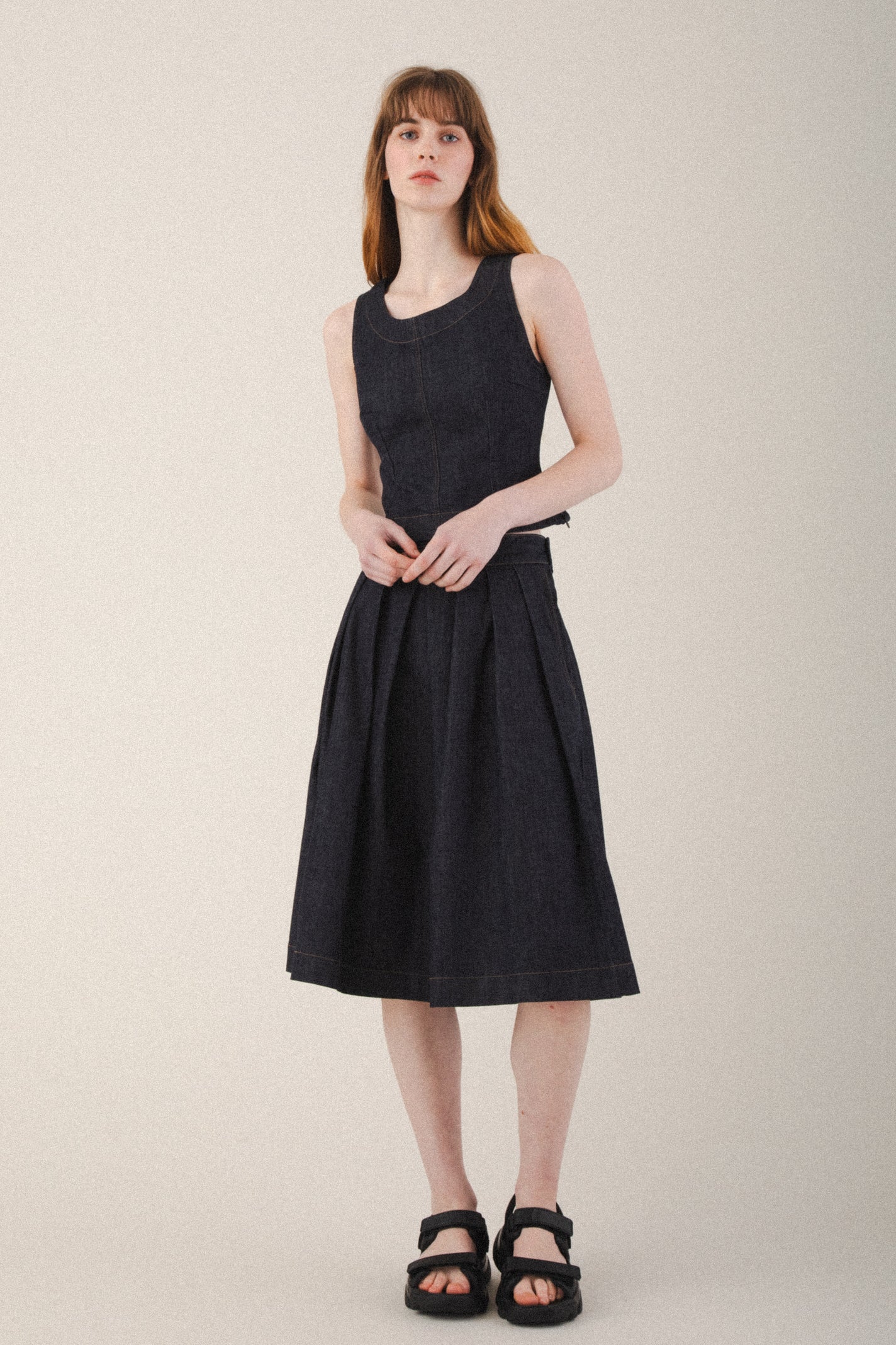 prairie underground denim dress Prairie Underground Black Denim Dress with Zipper Detail